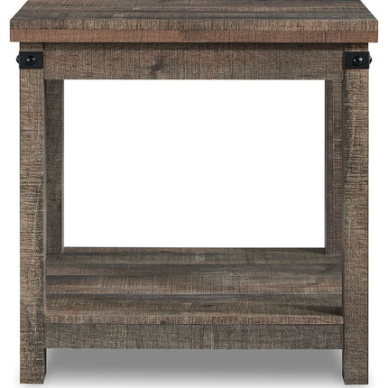 Hollum - Rustic Brown - Square End Table Signature Design by Ashley® 