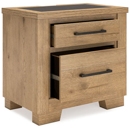 Galliden - Light Brown - Two Drawer Night Stand Signature Design by Ashley® 