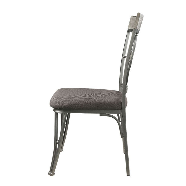 Landis - Side Chair (Set of 2) - Fabric & Gunmetal ACME 