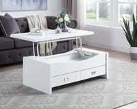 Ramiel - Coffee Table - High Gloss White Finish - Tony's Home Furnishings