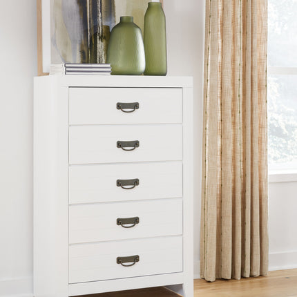 Binterglen - White - Five Drawer Chest Signature Design by Ashley® 