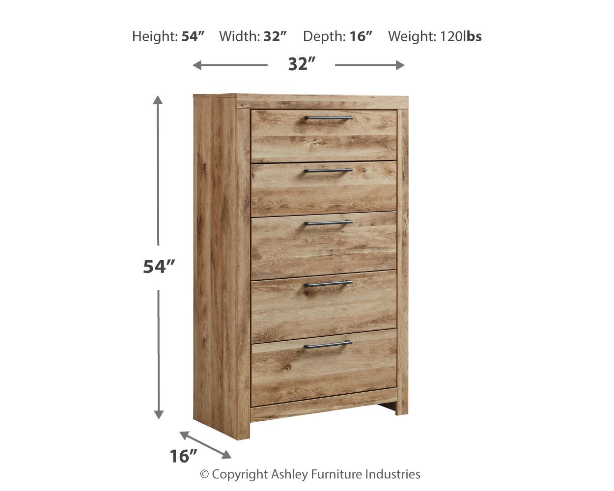 Hyanna - Tan Brown - Five Drawer Chest - Tony's Home Furnishings