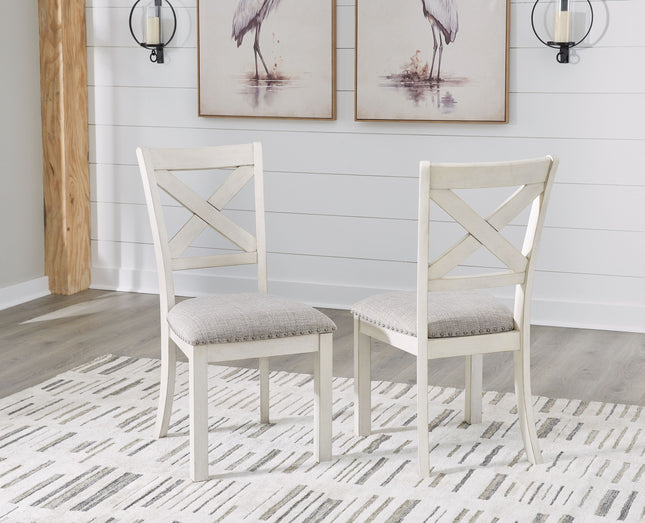 Robbinsdale - Antique White - Dining Upholstered Side Chair (Set of 2) Signature Design by Ashley® 