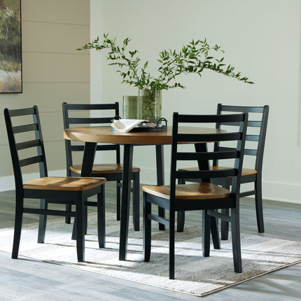 Blondon - Brown / Black - Dining Table And 4 Chairs (Set of 5) Signature Design by Ashley® 