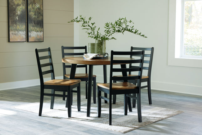 Blondon - Brown / Black - Dining Table And 4 Chairs (Set of 5) Signature Design by Ashley® 