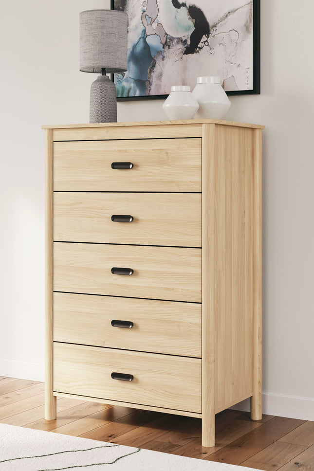 Cabinella - Tan - Five Drawer Chest Signature Design by Ashley® 