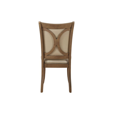 Harald - Side Chair (Set of 2) - Beige PU & Gray Oak ACME 