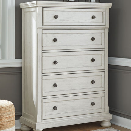 Robbinsdale - Antique White - Five Drawer Chest Signature Design by Ashley® 