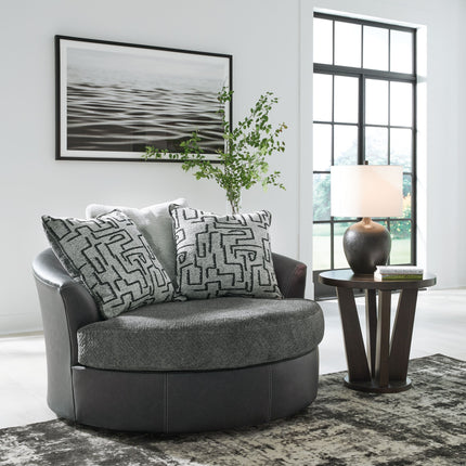 Brixley Pier - Graphite - Oversized Swivel Accent Chair Benchcraft® 