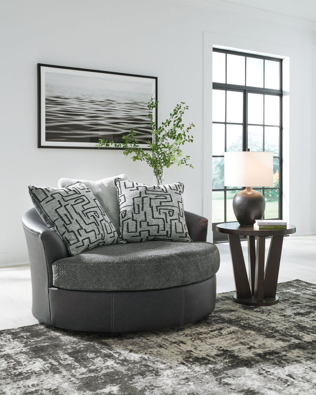 Brixley Pier - Graphite - Oversized Swivel Accent Chair Benchcraft® 