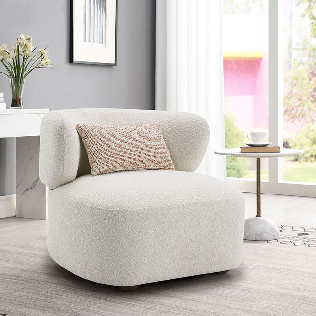 Darius - Accent Chair With Pillow - Beige Boucle ACME 