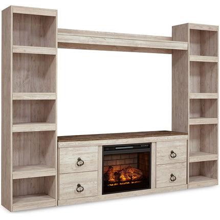 Willowton - Entertainment Center With Fireplace Option - Tony's Home Furnishings