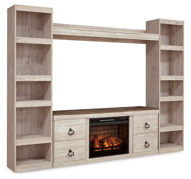 Willowton - Entertainment Center With Fireplace Option - Tony's Home Furnishings