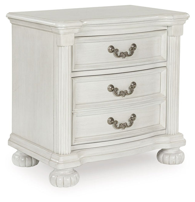 Montelaine - Antique White - Three Drawer Night Stand Benchcraft® 