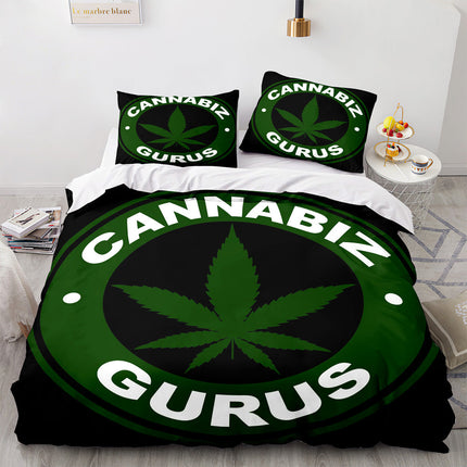 420 weed plant 3 Piece Bedding Sets Quilt Cover Without Filler