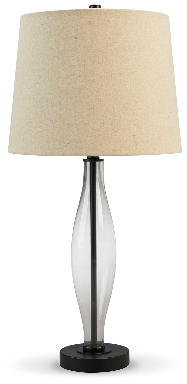 Travisburg - Clear / Black - Glass Table Lamp (Set of 2) Signature Design by Ashley® 