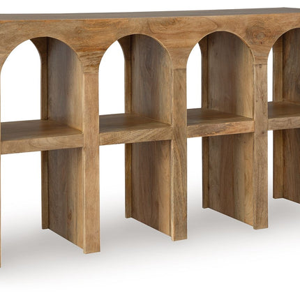 Luzmanacy - Natural Brown - Console Sofa Table Signature Design by Ashley® 