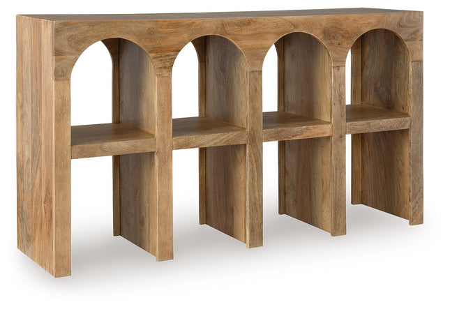 Luzmanacy - Natural Brown - Console Sofa Table Signature Design by Ashley® 