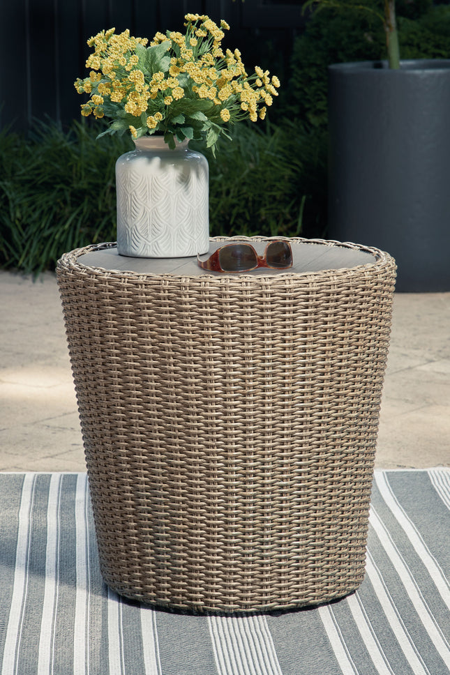 Danson - Beige - Round End Table Signature Design by Ashley® 