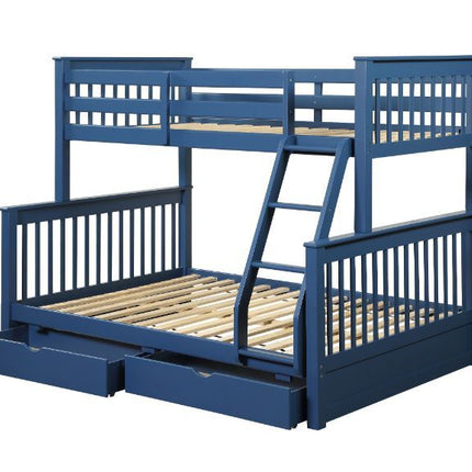 Harley II - Twin Over Full Bunk Bed - Navy Blue Finish ACME 