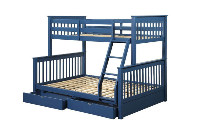 Harley II - Twin Over Full Bunk Bed - Navy Blue Finish ACME 