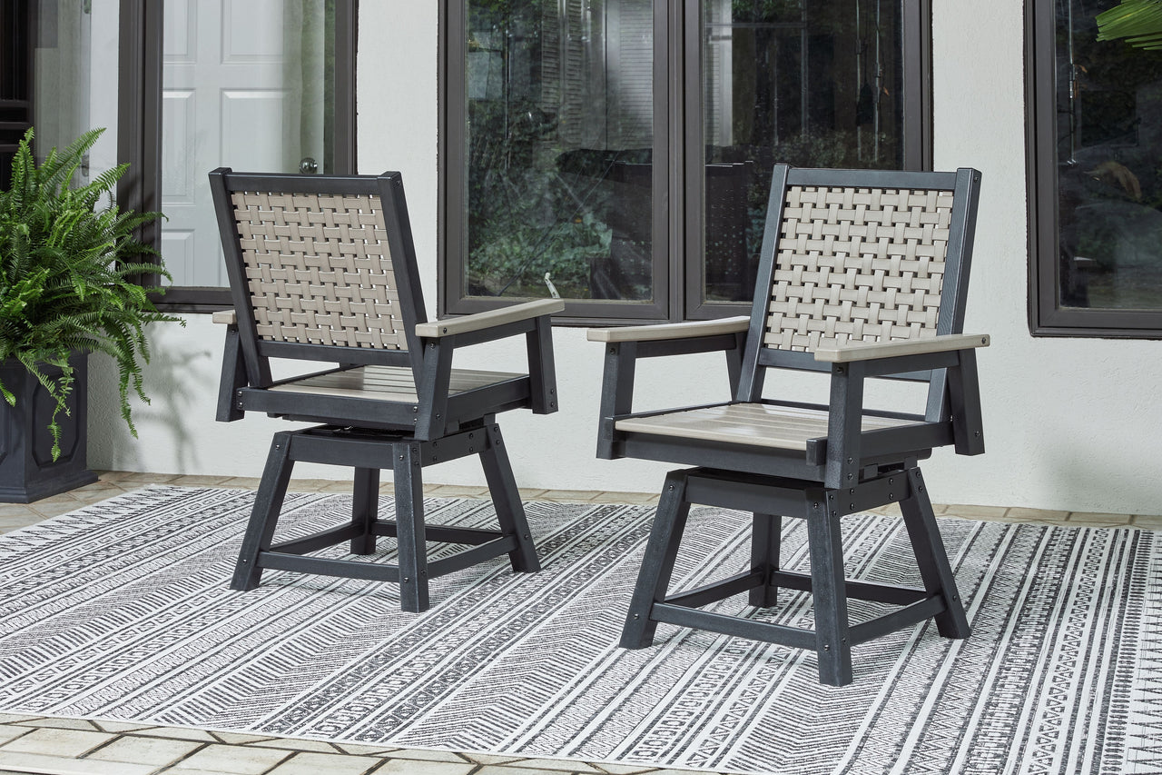 Mount Valley - Black / Driftwood - 7 Pc. - Dining Set - Tony's Home Furnishings