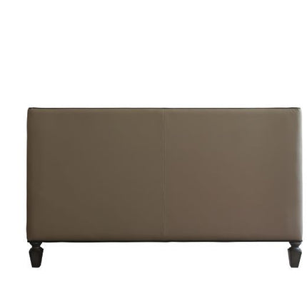 House - Beatrice Loveseat - Tan PU, Black PU & Charcoal Finish ACME 