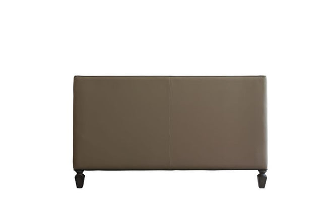 House - Beatrice Loveseat - Tan PU, Black PU & Charcoal Finish ACME 