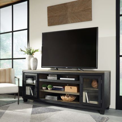 Foyland - Black / Brown - Xl TV Stand W/Fireplace Option Signature Design by Ashley® 