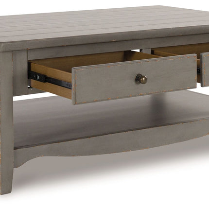 Charina - Antique Gray - Rectangular Cocktail Table Signature Design by Ashley® 