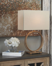 Thumbnail for Mahala - Antique Gold Finish - Metal Table Lamp - Tony's Home Furnishings