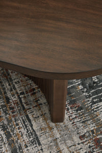Thumbnail for Korestone - Dark Brown - Oval Cocktail Table - Tony's Home Furnishings