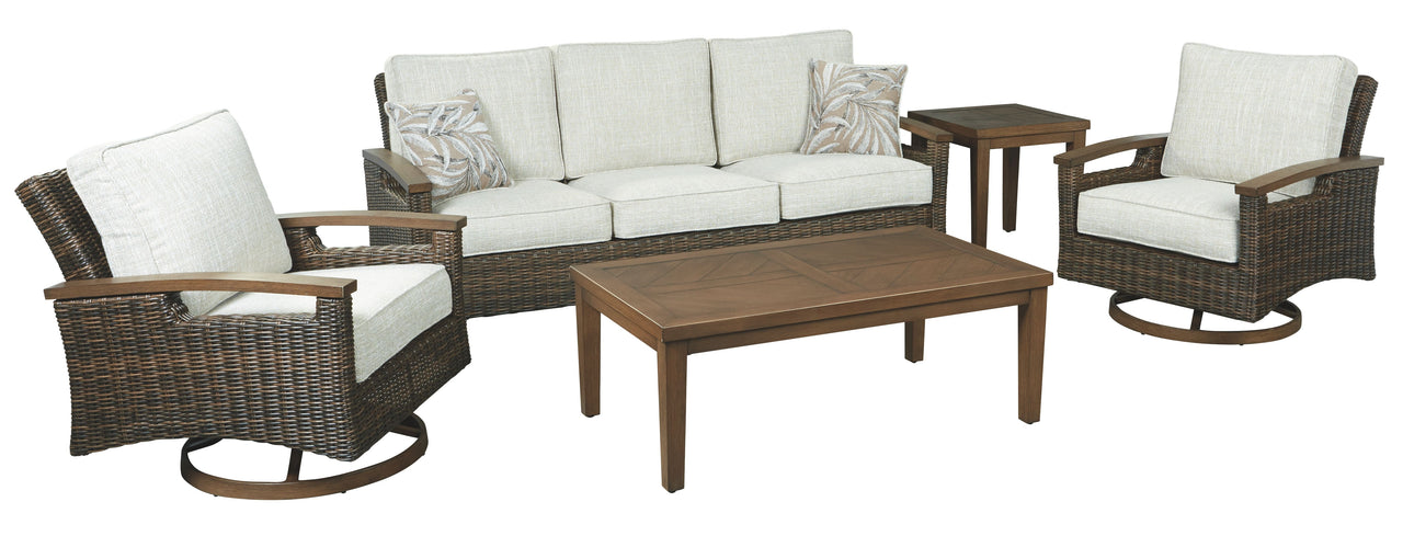 Paradise - Medium Brown - Sofa With Cushion Ashley Furniture 