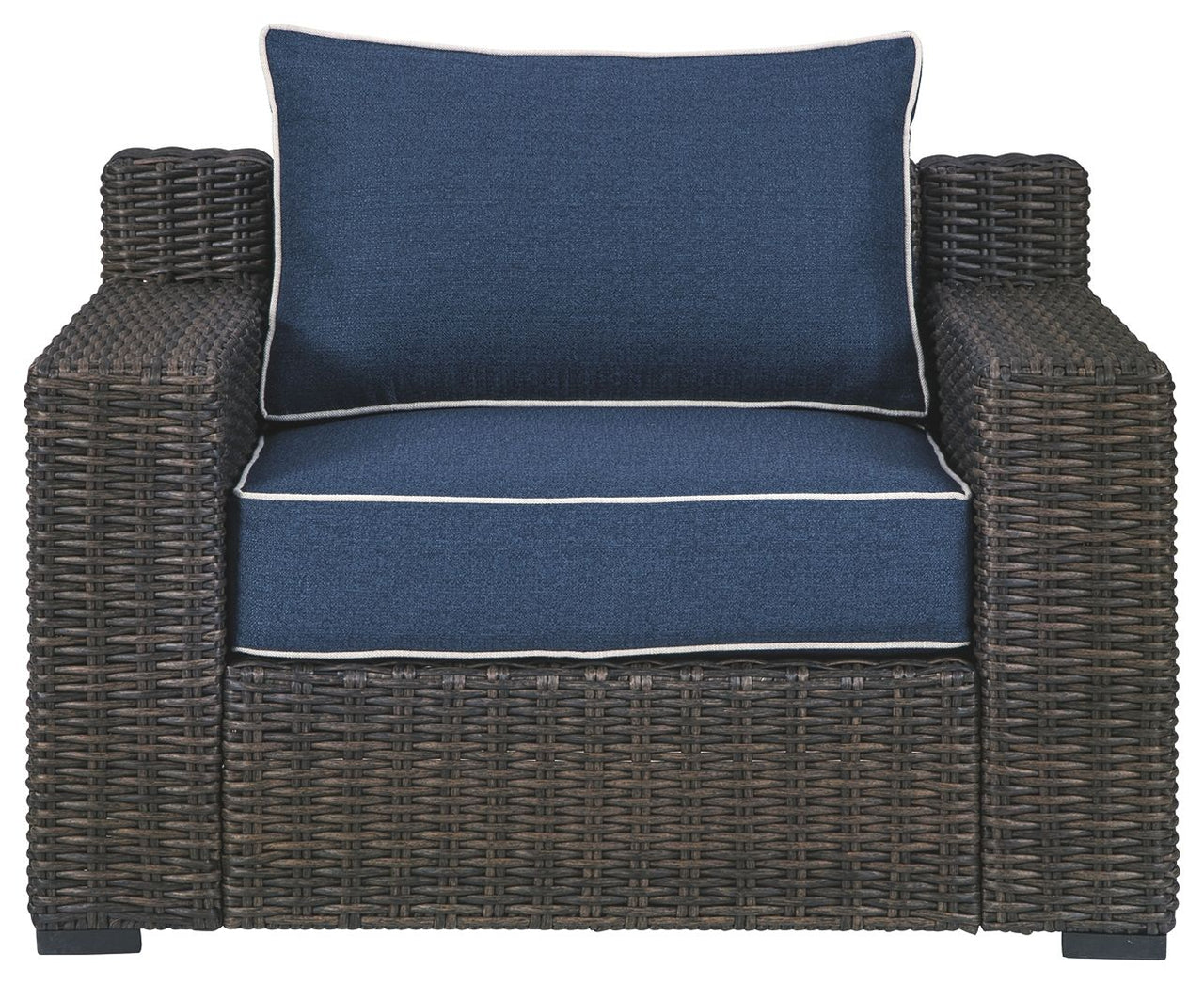 Grasson - Brown / Blue - Lounge Chair W/Cushion - Tony's Home Furnishings