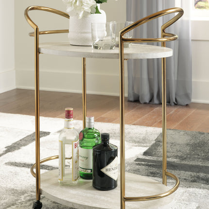 Tarica - Cream / Gold Finish - Bar Cart Signature Design by Ashley® 