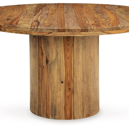 Dressonni - Brown - Round Dining Room Table Signature Design by Ashley® 