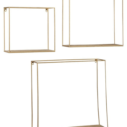Efharis - Natural / Gold Finish - Wall Shelf Set (Set of 3) Ashley Furniture 