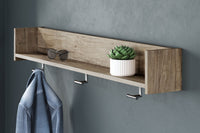 Thumbnail for Oliah - Natural - Wall Mounted Coat Rack W/shelf - Tony's Home Furnishings