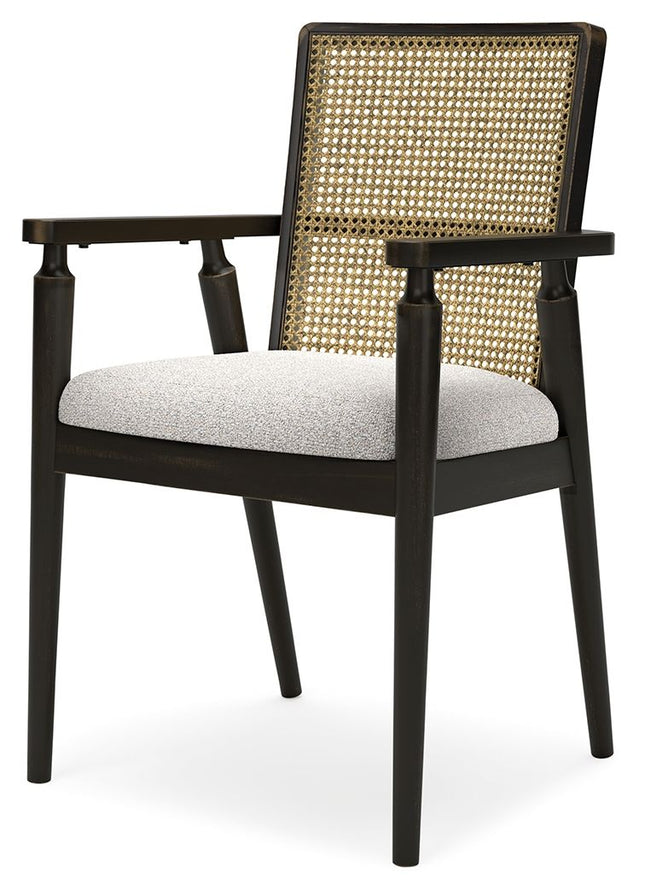 Galliden - Black - Dining Upholstered Arm Chair (Set of 2) Signature Design by Ashley® 