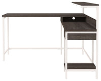 Thumbnail for Dorrinson - White / Black / Gray - L-desk With Storage - Tony's Home Furnishings