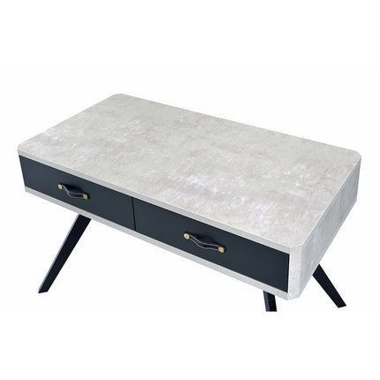 Magna - Desk - Faux Concrete & Black ACME 