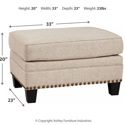 Claredon - Linen - Ottoman Ashley Furniture 