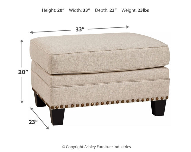 Claredon - Linen - Ottoman Ashley Furniture 