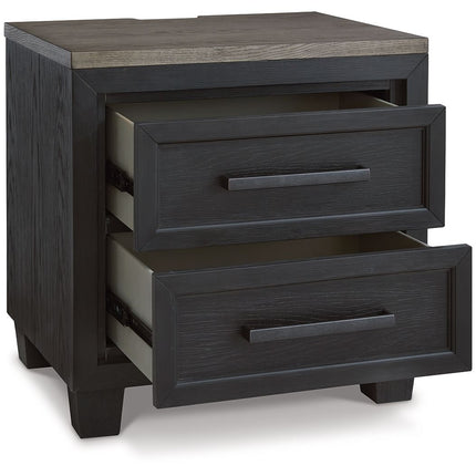 Foyland - Black / Brown - Two Drawer Night Stand Signature Design by Ashley® 