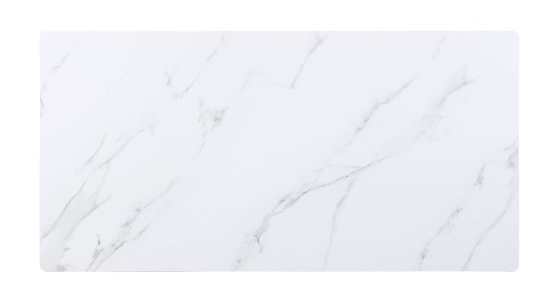 Caspian - Dining Table - White Printed Faux Marble & Black Finish - Tony's Home Furnishings