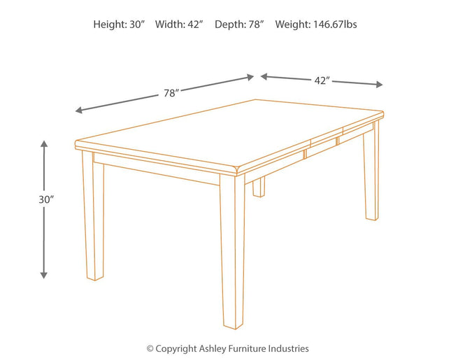 Ralene - Medium Brown - Rectangular Dining Room Butterfly Extension Table Signature Design by Ashley® 