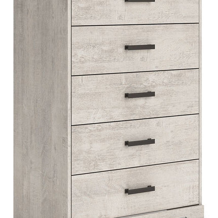 Shawburn - Whitewash - Five Drawer Chest Signature Design by Ashley® 