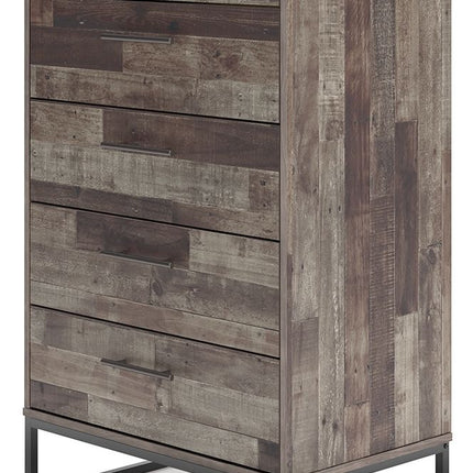 Neilsville - Black / Gray - Five Drawer Chest Signature Design by Ashley® 