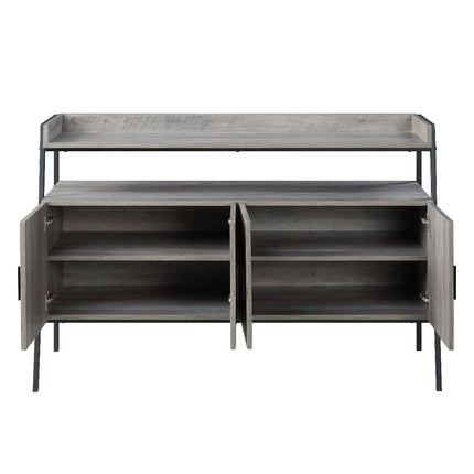 Samiya - TV Stand - Gray Oak & Black Finish ACME 