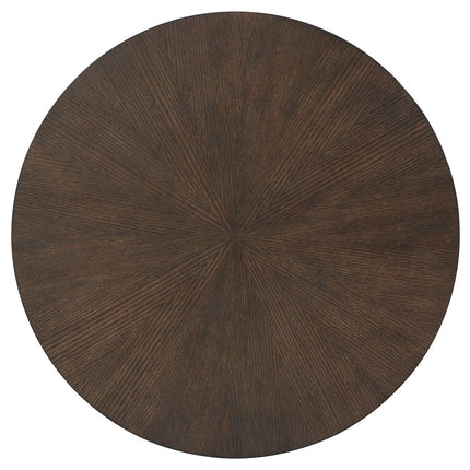 Brazburn - Dark Brown / Gold Finish - Round End Table Signature Design by Ashley® 